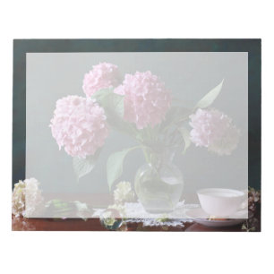 Flowers Hydrangeas in Vase Notepad