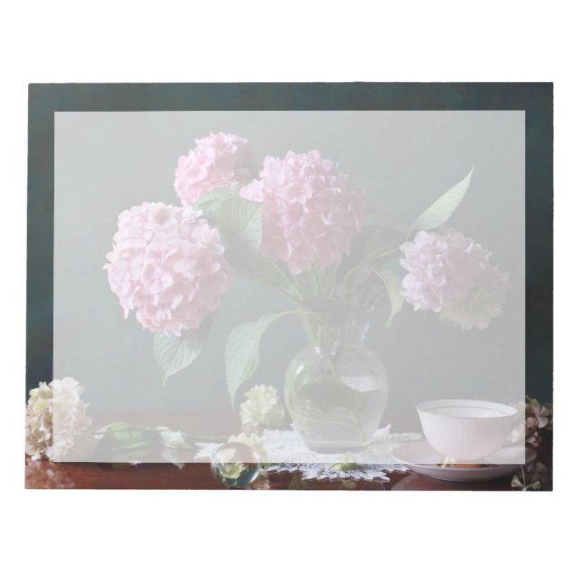 Flowers | Hydrangeas in Vase Notepad (Front)