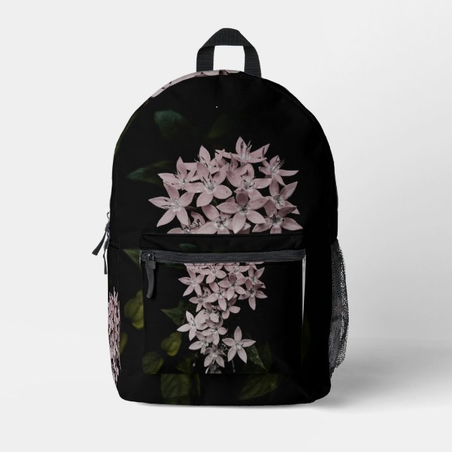 Flowers image on bagpack printed backpack (Front)