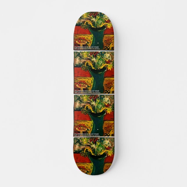 FLOWERS IN A BLUE VASE SKATEBOARD (Front)