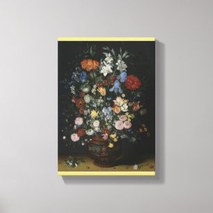 Flowers in a Ceramic Vase Canvas Print