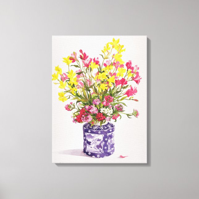 Flowers in a Chinese Jar Canvas Print (Front)