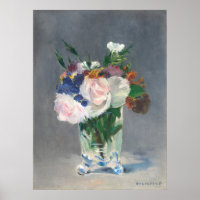Flowers in a Crystal Vase - Edouard Manet Fine Art
