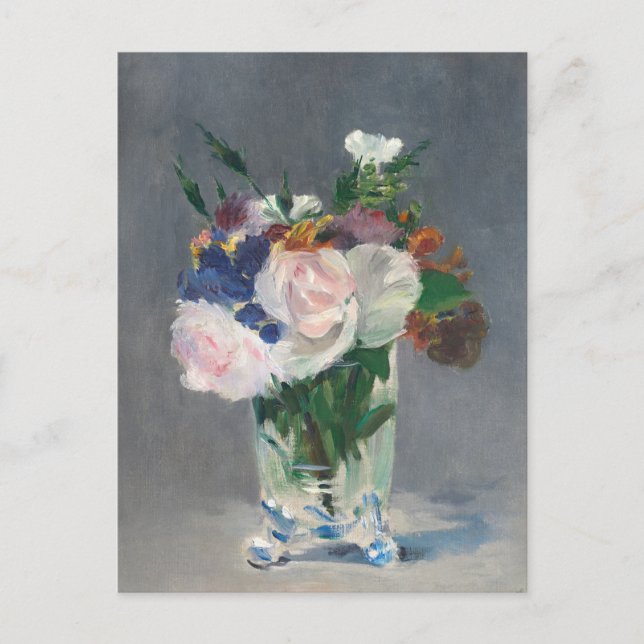 Flowers in a Crystal Vase Manet Impressionist Postcard (Front)