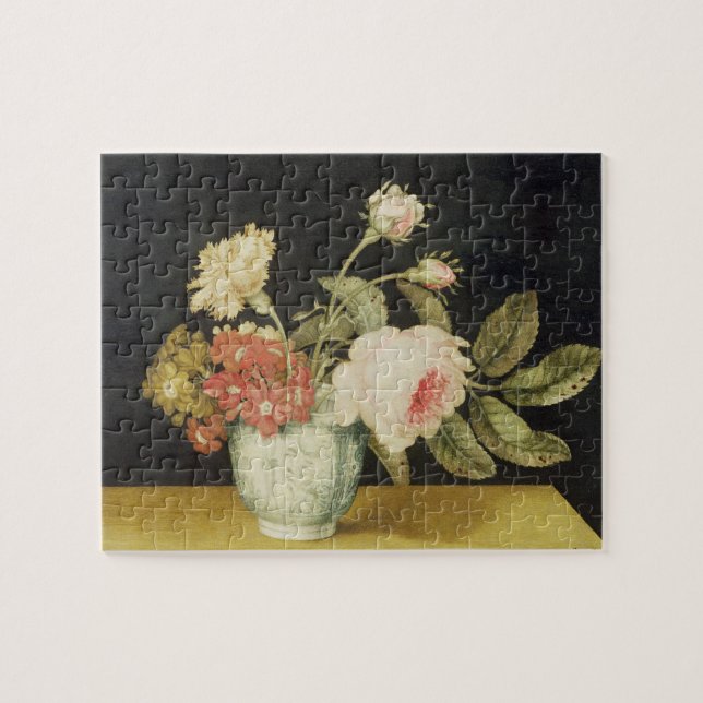 Flowers in a Delft Jar (oil on panel) Jigsaw Puzzle (Horizontal)