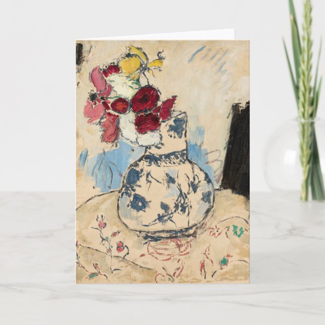 Flowers in a Flower Vase | Tadeusz Makowski Card (Front)