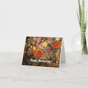 Flowers in a garden, Happy Birthday Card
