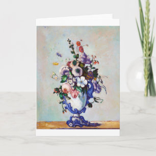Flowers in a Rococo Vase, Paul Cezanne Card
