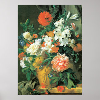 Flowers in a Terra Cotta Vase Poster