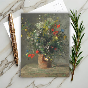 Flowers in a vase (2) by Auguste Renoir Postcard