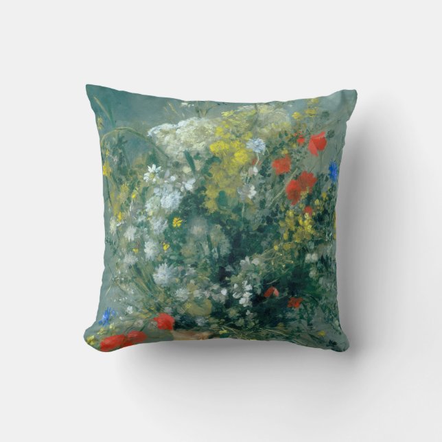Flowers in a Vase Auguste Renoir Fine Art Cushion (Front)