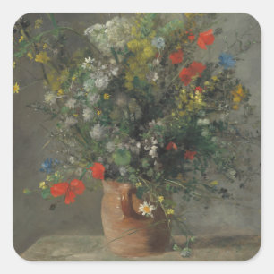 Flowers in a Vase, c.1866 Square Sticker