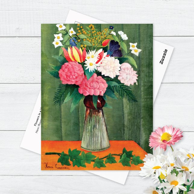 Flowers in a Vase Henri Rousseau Postcard (Creator Uploaded)