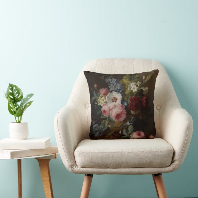 Flowers in a Vase on a Marble Ledge Cushion (Chair)
