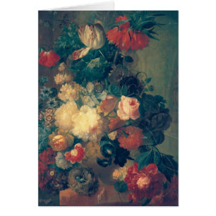 Flowers in a Vase with a Bird's Nest