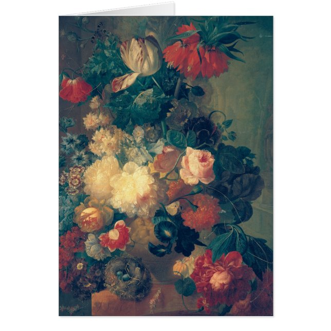 Flowers in a Vase with a Bird's Nest (Front)