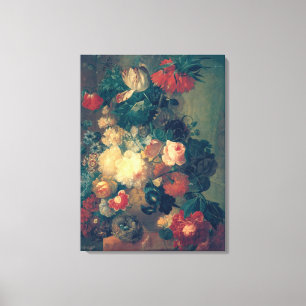 Flowers in a Vase with a Bird's Nest Canvas Print