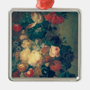 Flowers in a Vase with a Bird's Nest Metal Tree Decoration