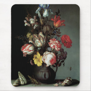 Flowers in a Vase with Shells and Insects Mouse Pad