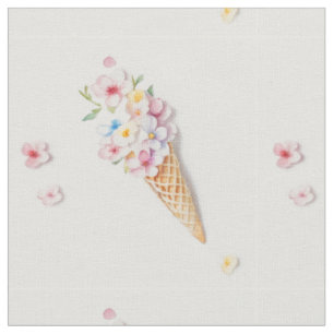 Flowers in a waffle cone fabric