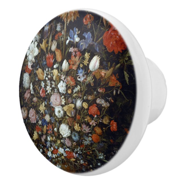 Flowers in a Wooden Vessel Jan Brueghel the Elder  Ceramic Knob (Right)