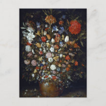 Flowers in a Wooden Vessel Jan Brueghel the Elder 