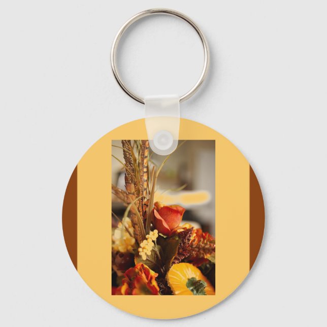 Flowers in Autumn Colours - Key Ring (Front)