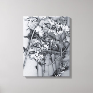 Flowers in Black and White Canvas Print