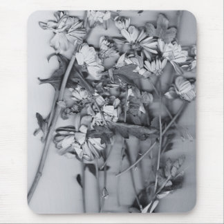 Flowers in Black and White Mouse Pad
