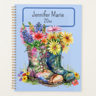 Flowers in Boots Personalise with Name, Year Planner