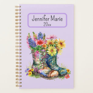 Flowers in Boots Personalise with Name, Year Planner