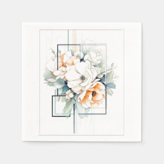 Flowers in Cube-Frame: Wedding Napkins