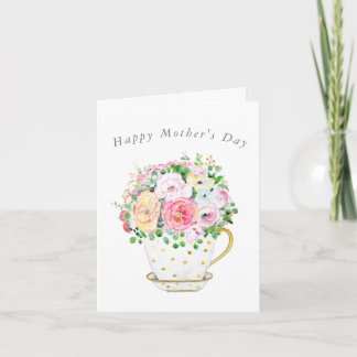 flowers in cup Mother's Day Card