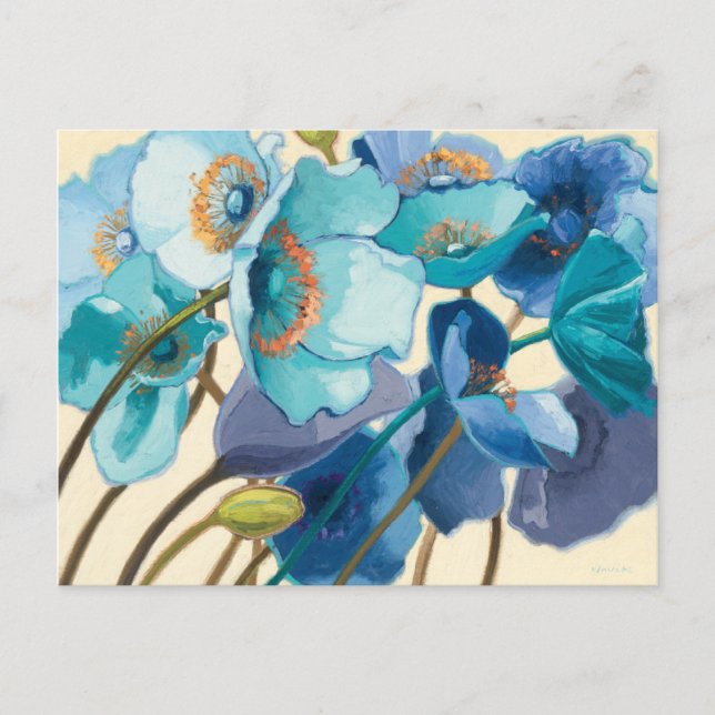 Flowers in Different Shades of Purple and Blue Postcard (Front)