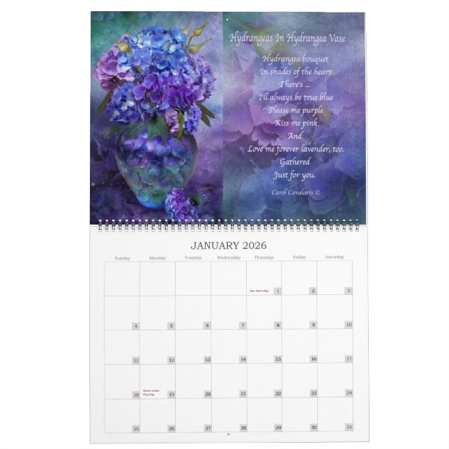 Flowers In Fancy Vases Art Calendar 2015 (Jan 2026)