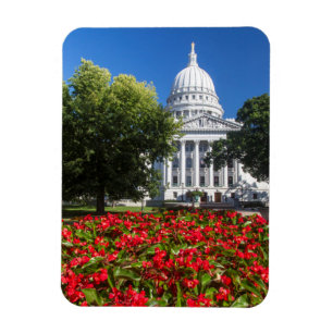 Flowers In Front Of State Capitol Building Magnet
