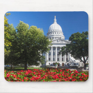 Flowers In Front Of State Capitol Building Mouse Pad