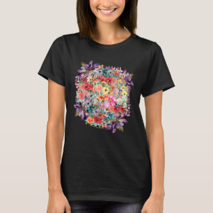 Flowers In Full Bloom On Flower Wreath T-Shirt