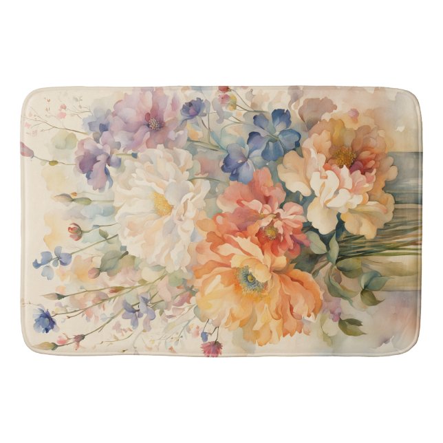 flowers in gardern bath mat (Front)