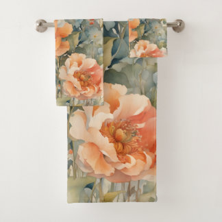 Flowers in gardern bath towel set