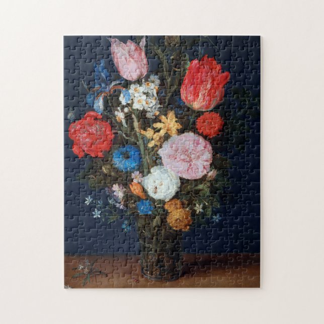 Flowers in Glass Vessel, Jan Brueghel the Elder Jigsaw Puzzle (Vertical)