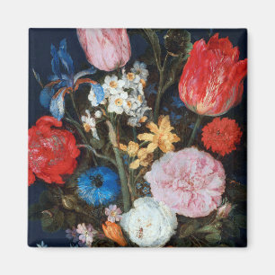 Flowers in Glass Vessel, Jan Brueghel the Elder Magnet