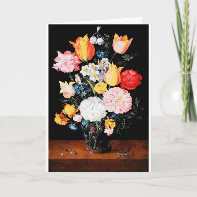 Flowers in Glass Vessel, Jan Brueghel the Younger Card (Front)
