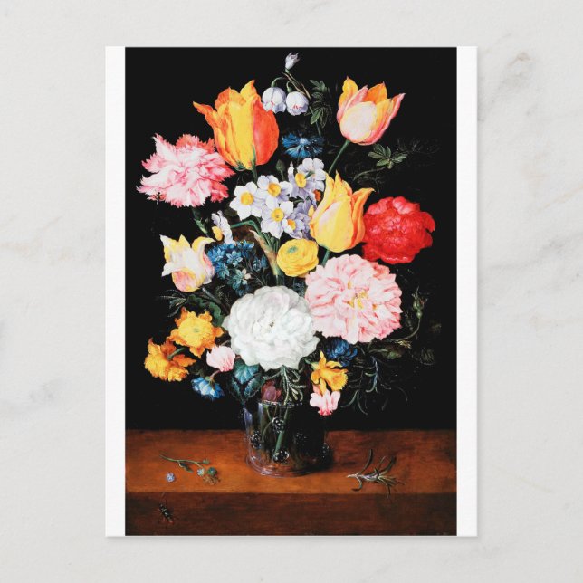 Flowers in Glass Vessel, Jan Brueghel the Younger Postcard (Front)