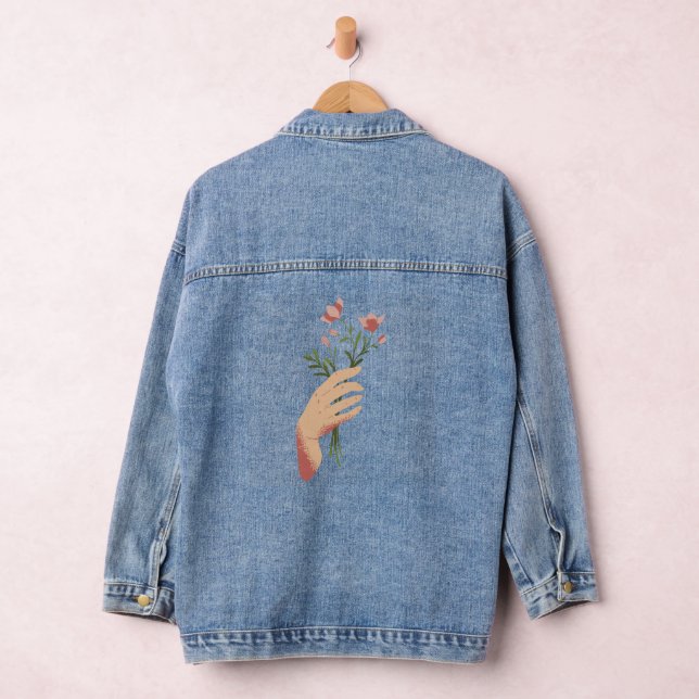 Flowers in hand denim jacket (Hangar)