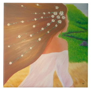 Flowers in Her Hair Tile