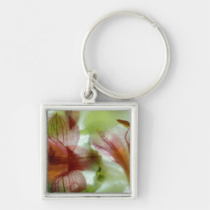 Flowers in ice key ring