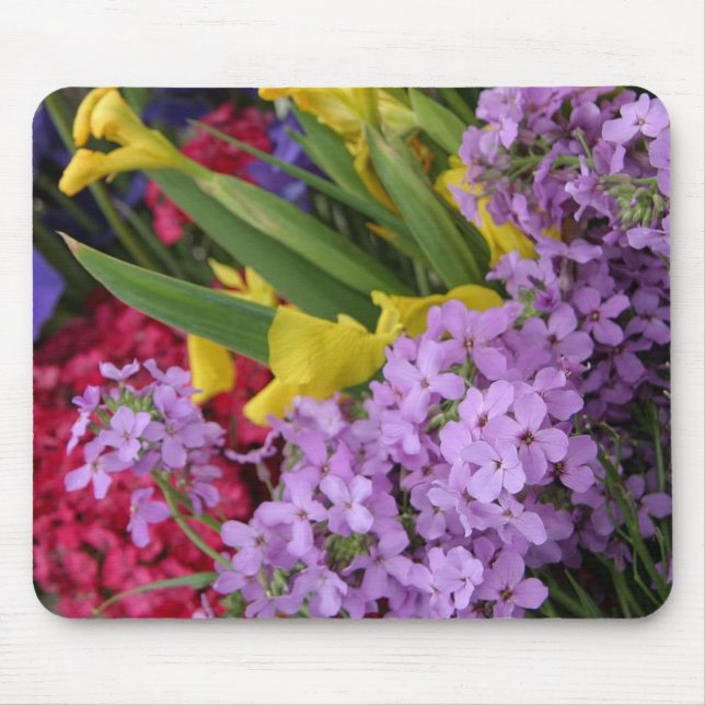 Flowers in Multiple Colours Mouse Pad (Front)