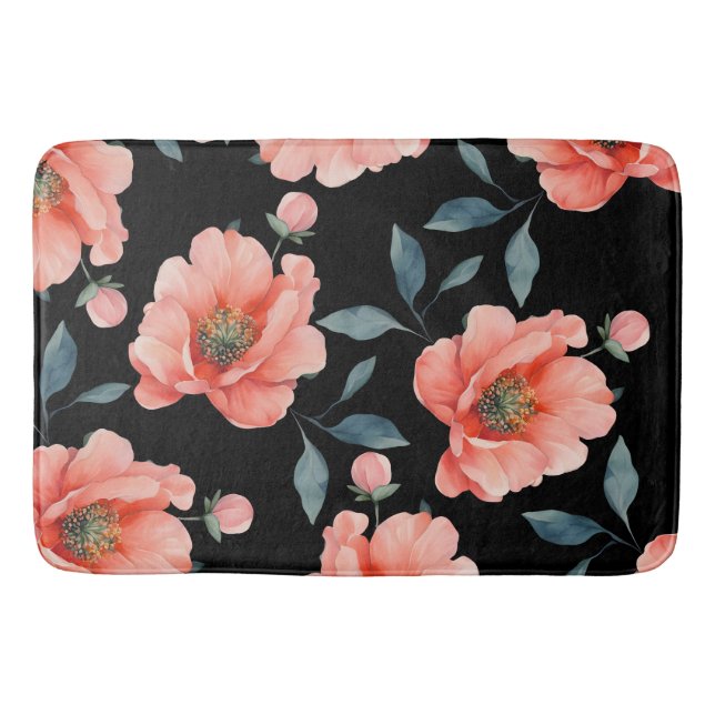 Flowers in night bath mat (Front)