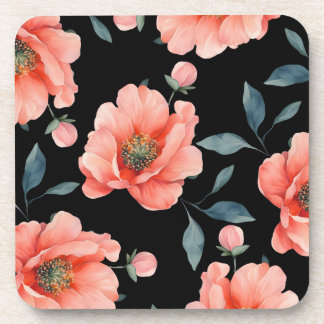 Flowers in night coaster